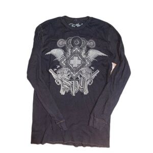 SPY Charcoal Graphic Long Sleeve Men's Tee